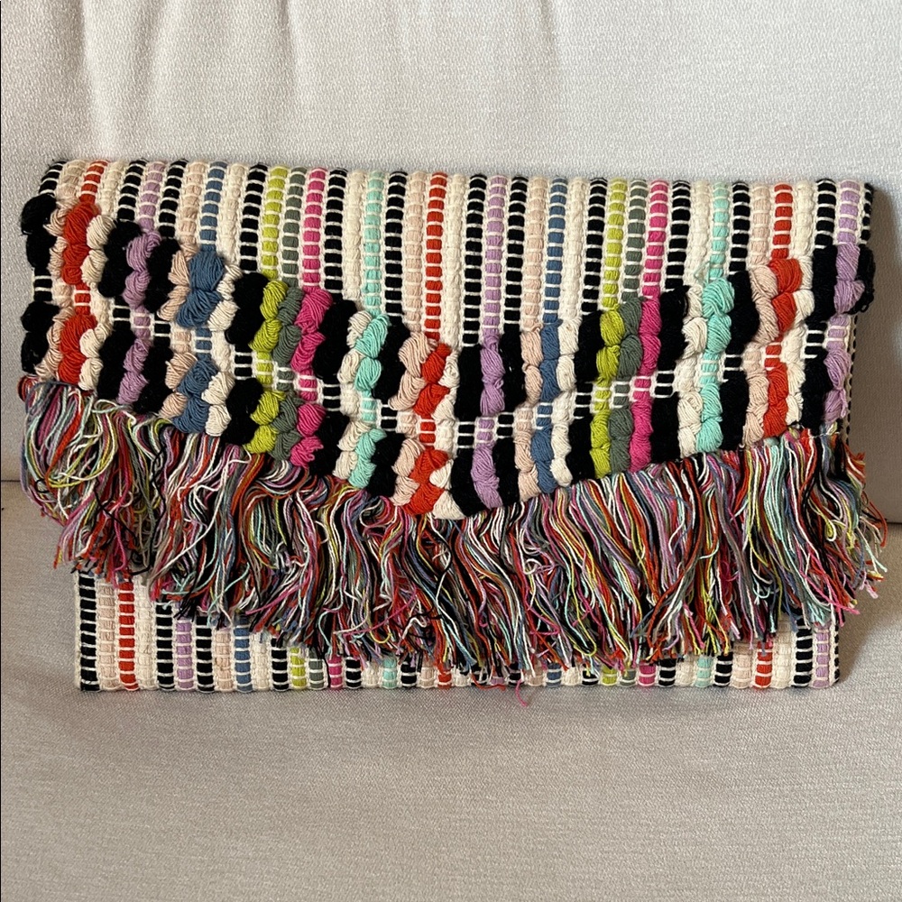 Stella & Dot Taj Colorful Fringe Clutch